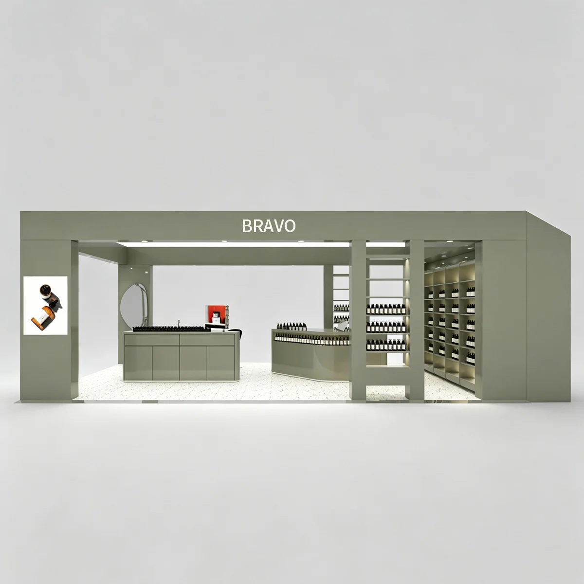 Cosmetic Mall Kiosk with Full Display Solution