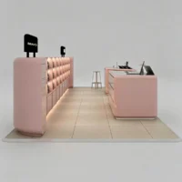 Soft Pink Luxury Cosmetic Store Display Kiosk
