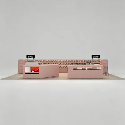 Soft Pink Luxury Cosmetic Store Display Kiosk
